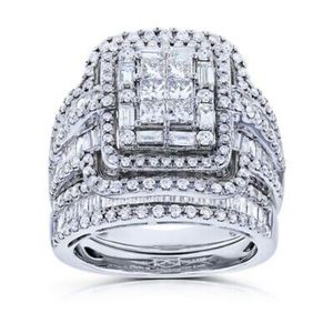 NWT 925 STERLING SILVER DIAMOND RINGS SET